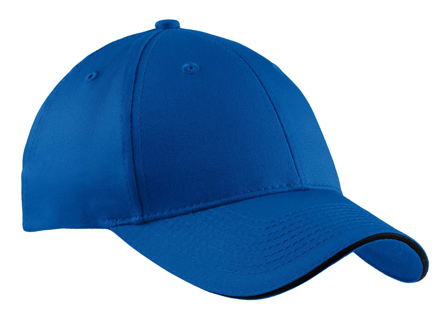Port Authority Cotton Twill Sandwich Bill Cap.  CP85 in Royal/ Black