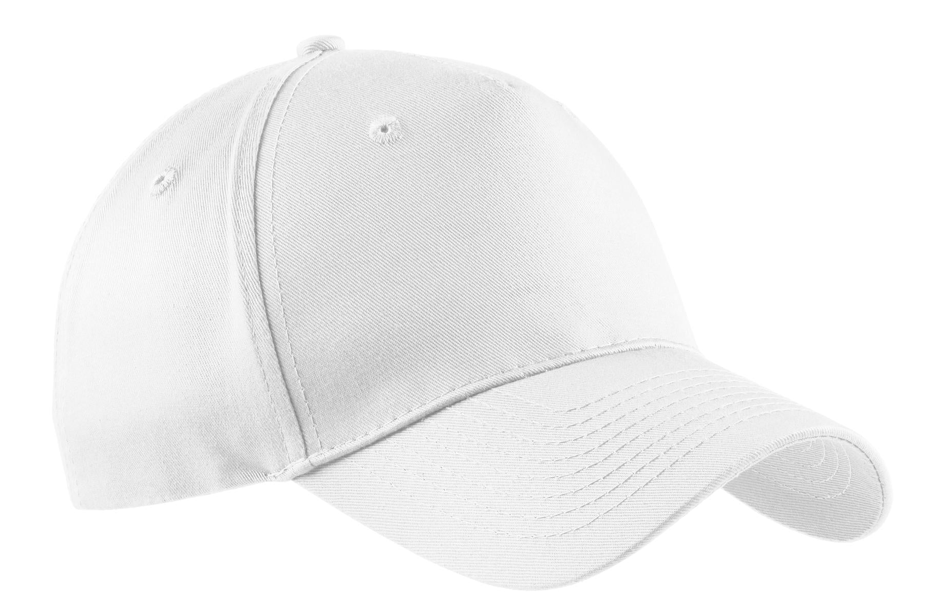 Port Authority Five-Panel Twill Cap.  CP86 in White