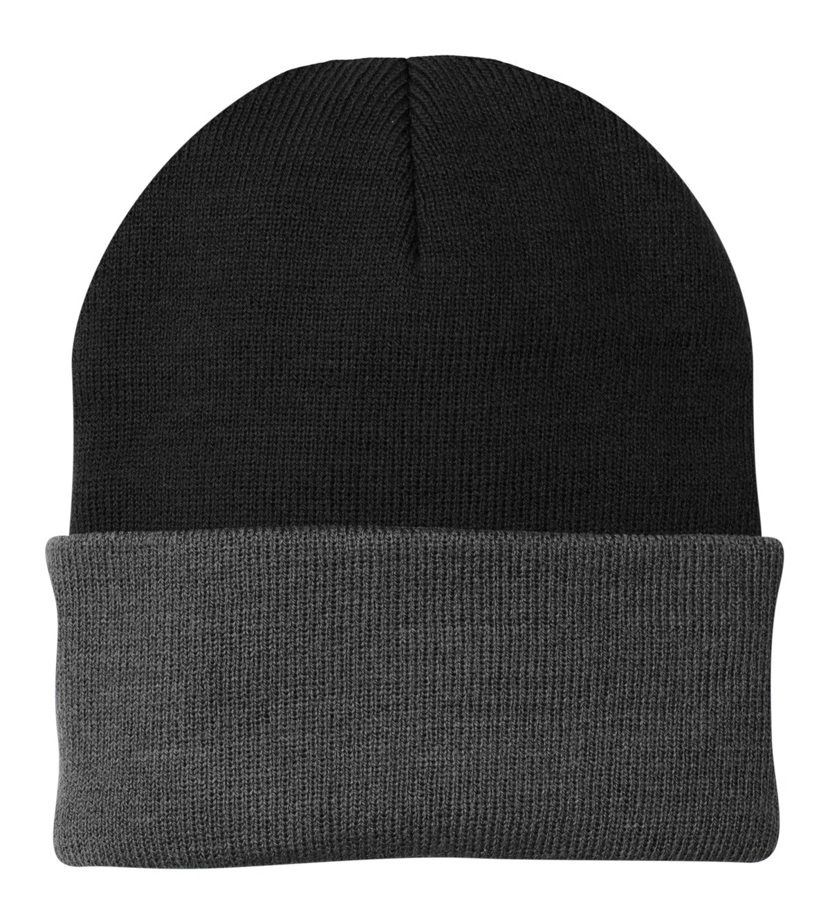 Port Authority Knit Cap.  CP90 in Black/ Athletic Oxford