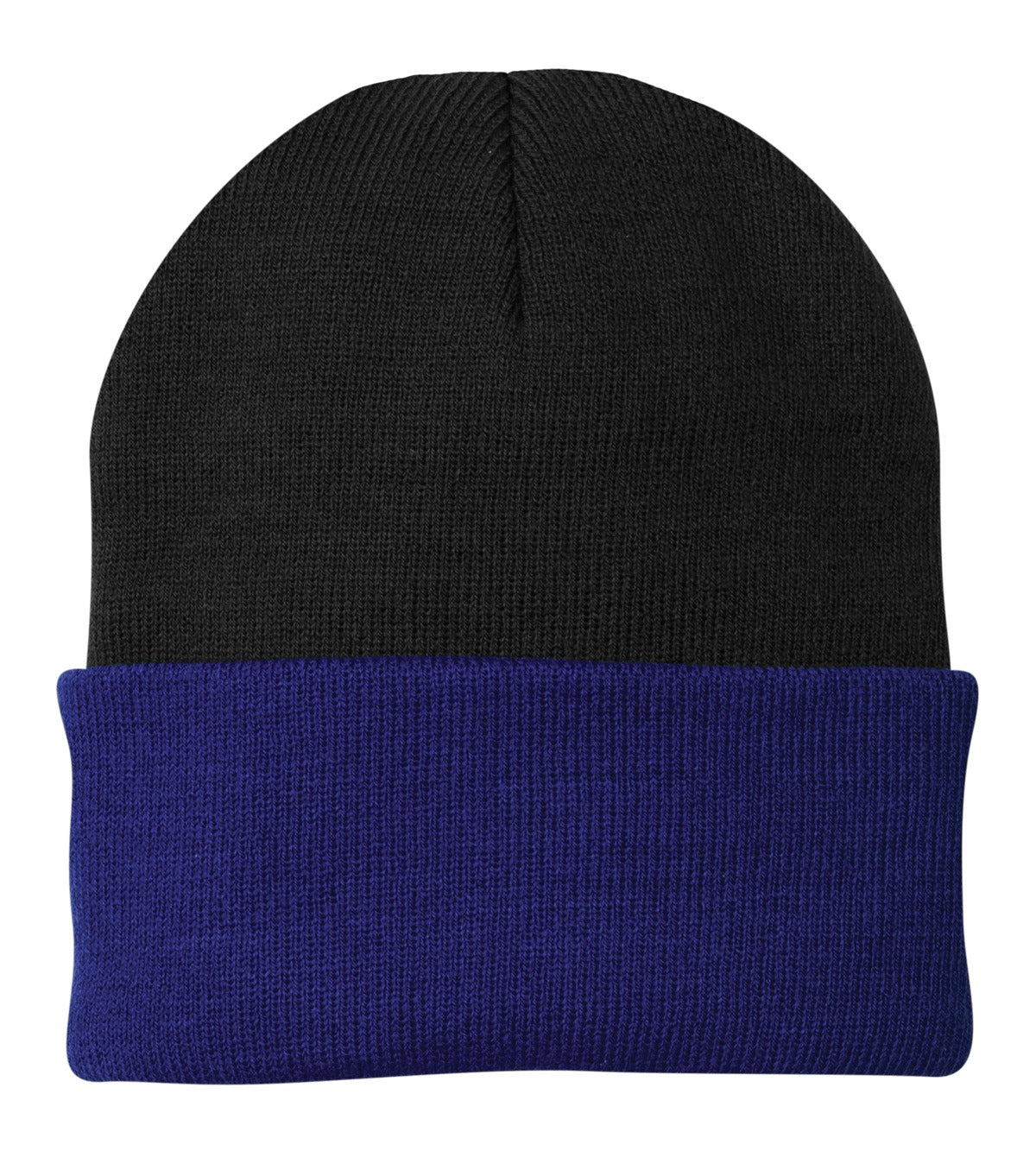 Port Authority Knit Cap.  CP90 in Black/ Athletic Royal