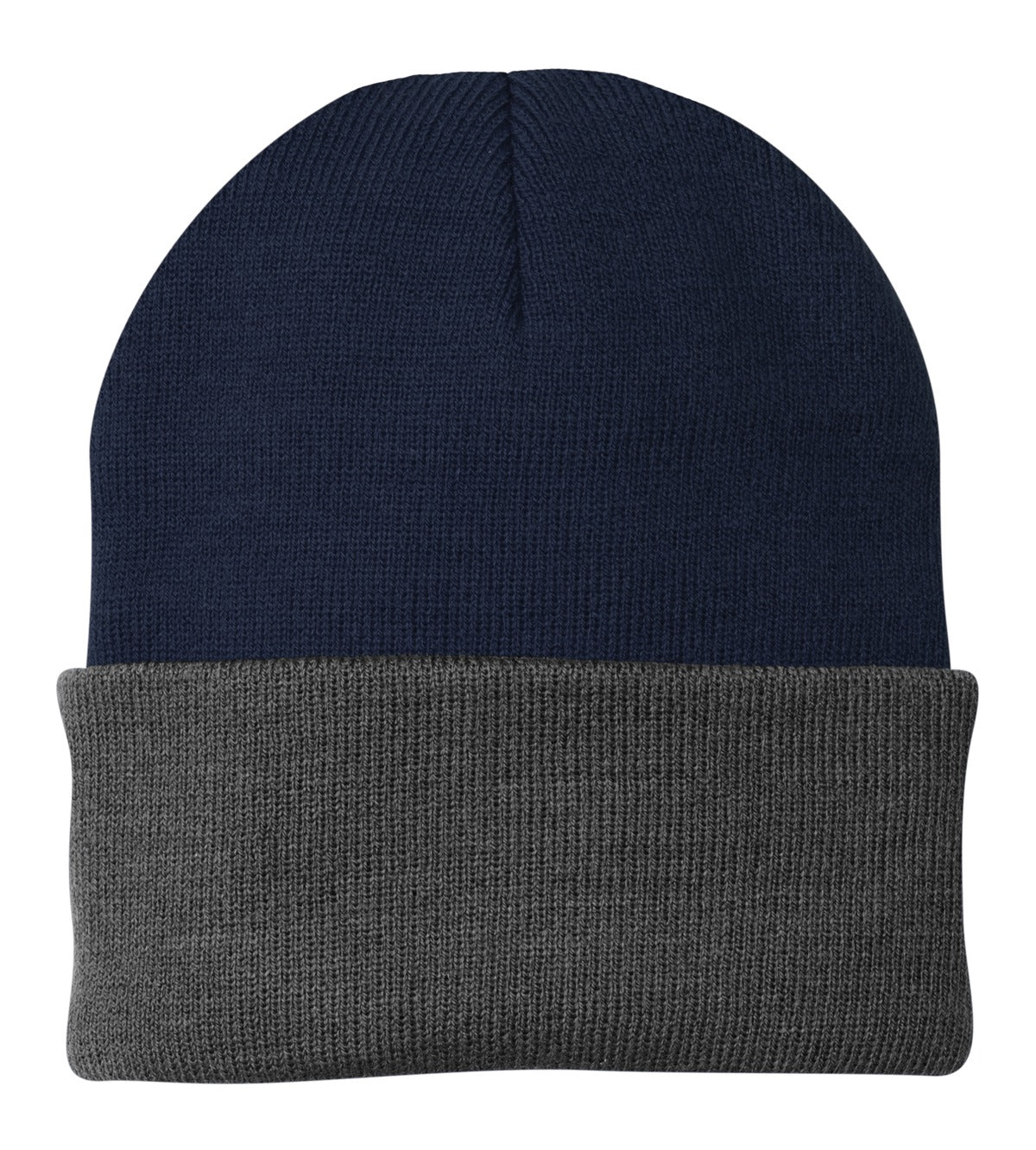 Port Authority Knit Cap.  CP90 in Navy/ Athletic Oxford