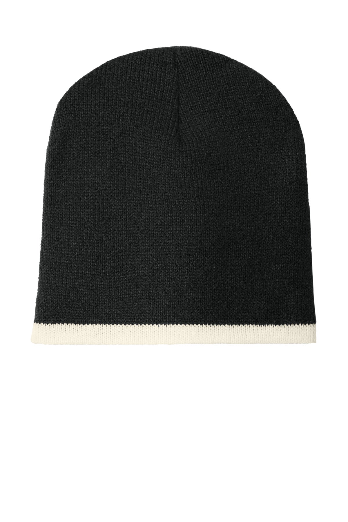Port Authority Beanie Cap.  CP91 in Black/ Natural