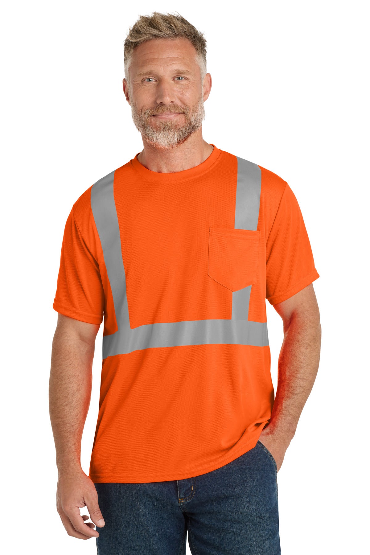 CornerStone  ANSI 107 Class 2 Mesh Tee. CS200 in Safety Orange