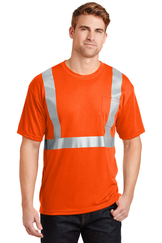 CornerStone - ANSI 107 Class 2 Safety T-Shirt.  CS401 in Safety Orange/ Reflective