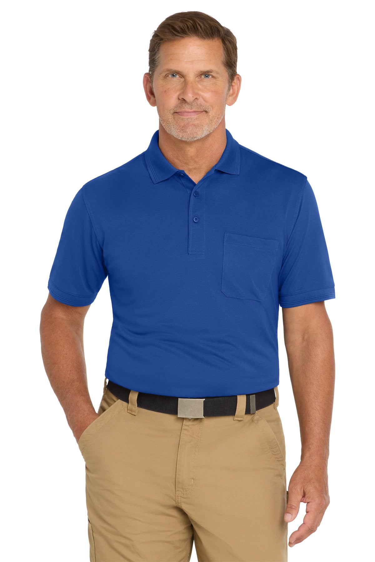 CornerStone  Industrial Snag-Proof Pique Pocket Polo. CS4020P in Royal