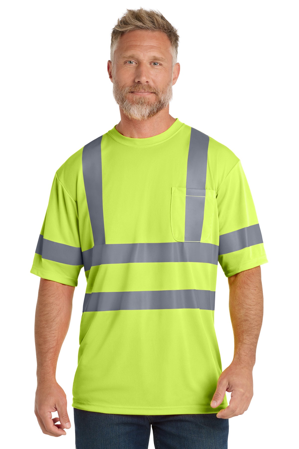 CornerStone - ANSI 107 Class 3 Short Sleeve Snag-Resistant Reflective T-Shirt. CS408 in Safety Yellow