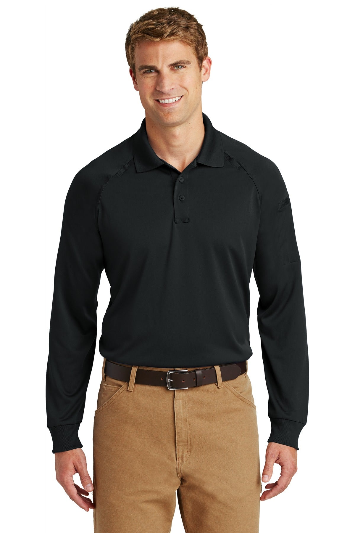 CornerStone - Select Long Sleeve Snag-Proof Tactical Polo. CS410LS in Black
