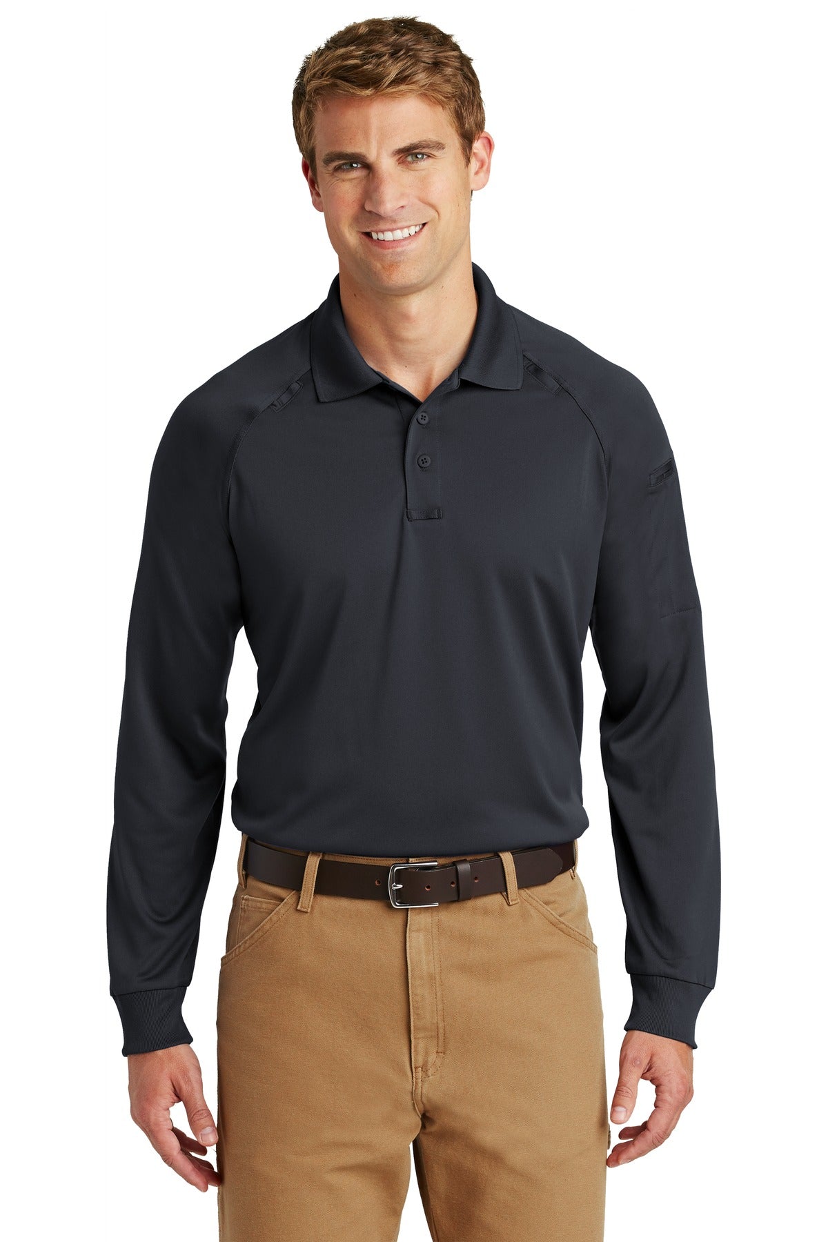 CornerStone - Select Long Sleeve Snag-Proof Tactical Polo. CS410LS in Charcoal