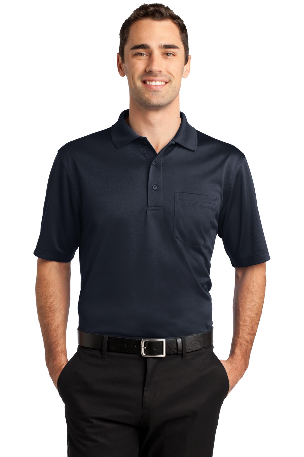 CornerStone Select Snag-Proof Pocket Polo. CS412P in Dark Navy