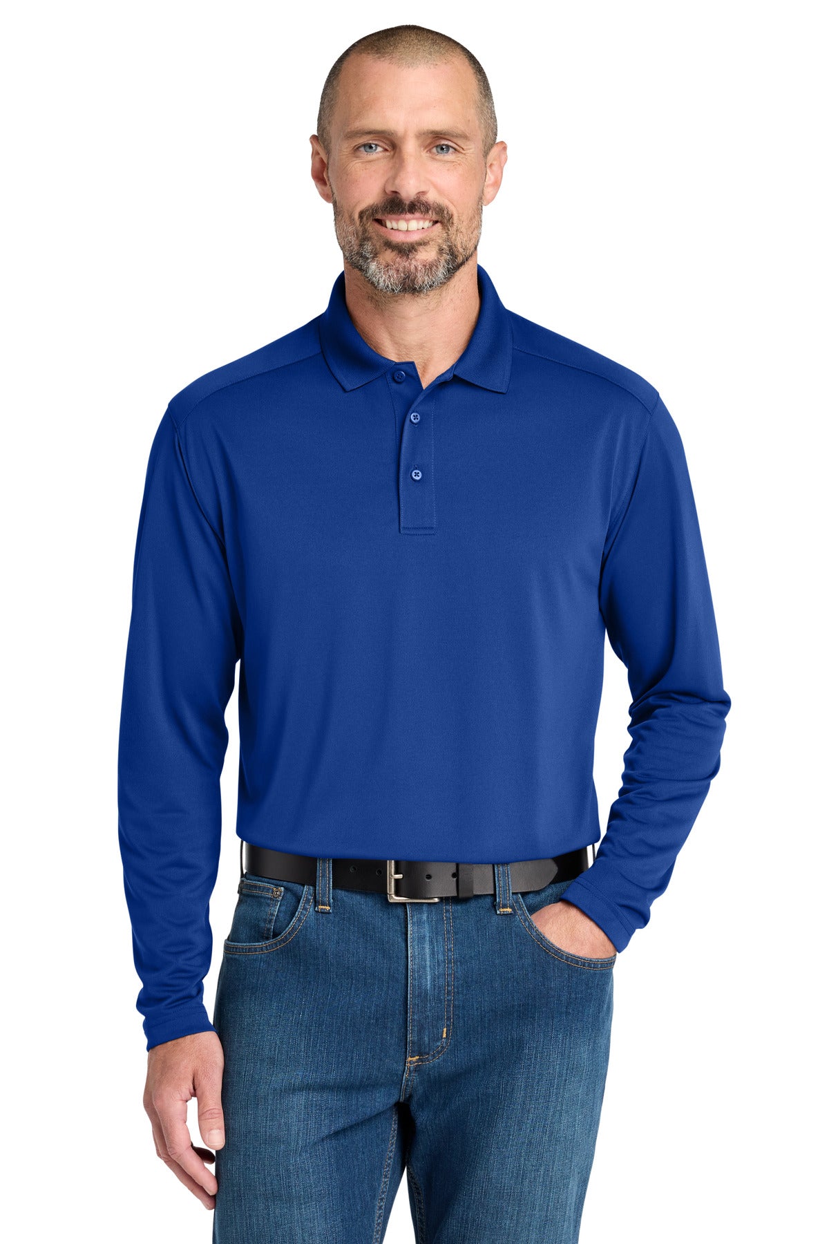 CornerStone Select Lightweight Snag-Proof Long Sleeve Polo CS418LS in Royal