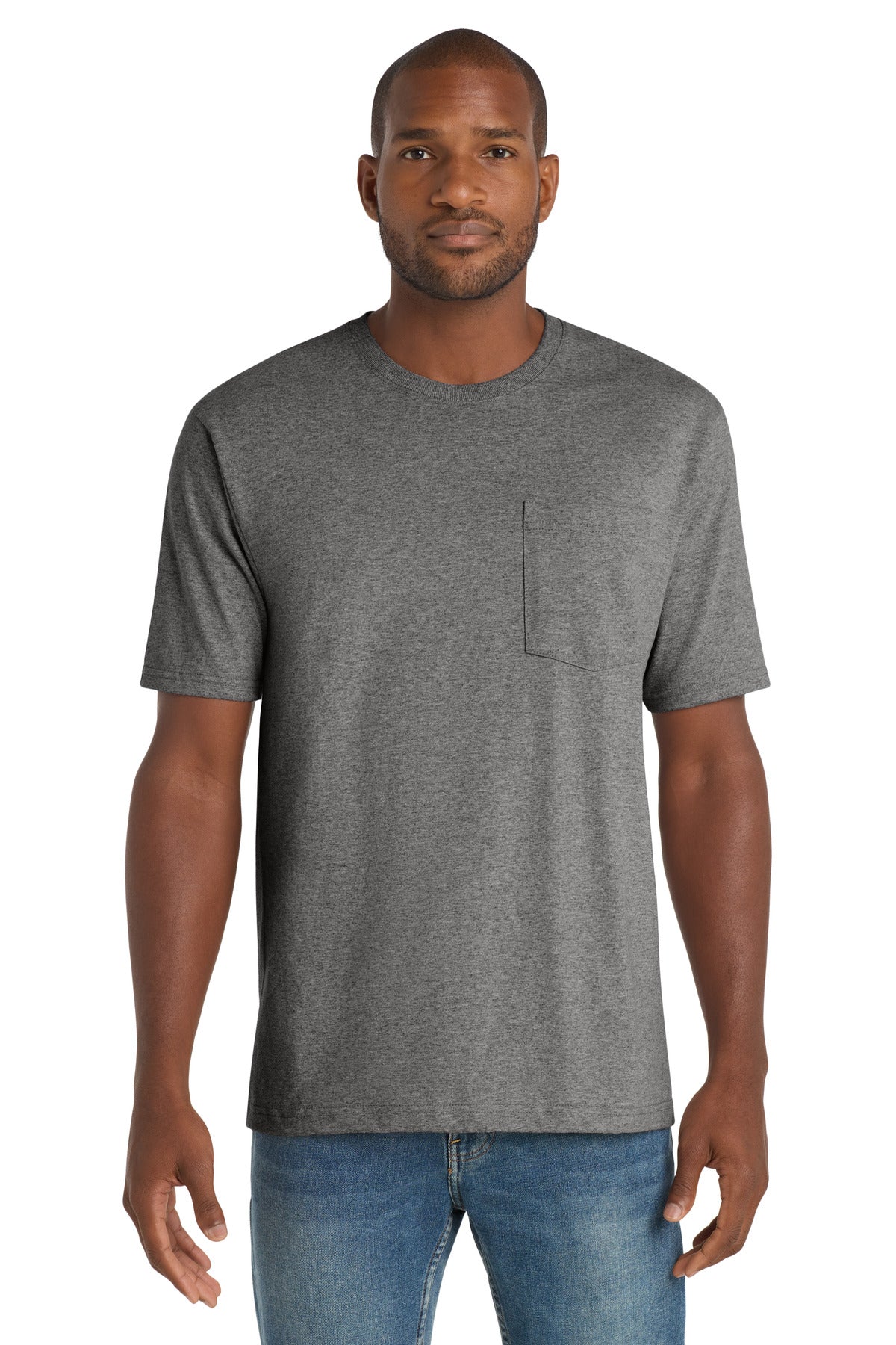 CornerStone  Workwear Pocket Tee CS430 in Heathered Charcoal