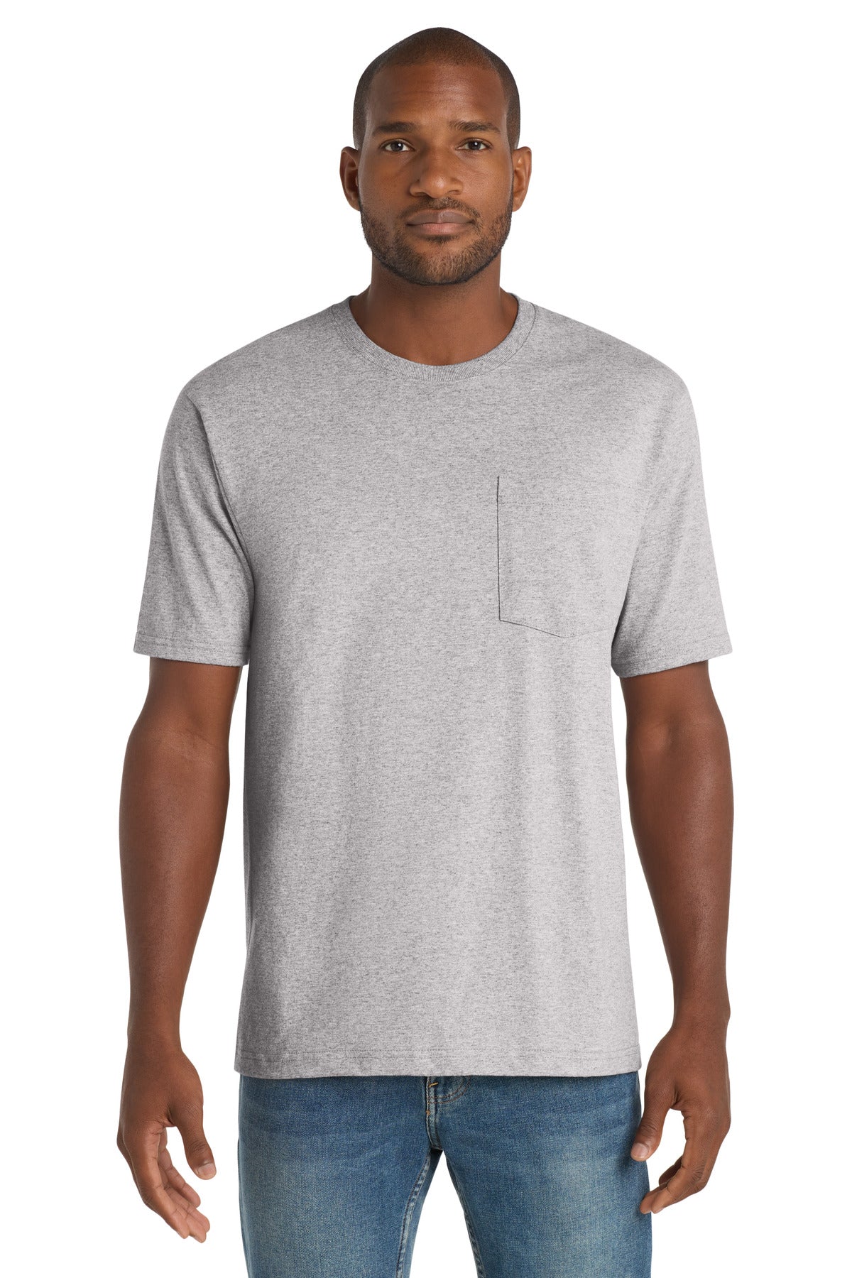 CornerStone  Workwear Pocket Tee CS430 in Heather Grey
