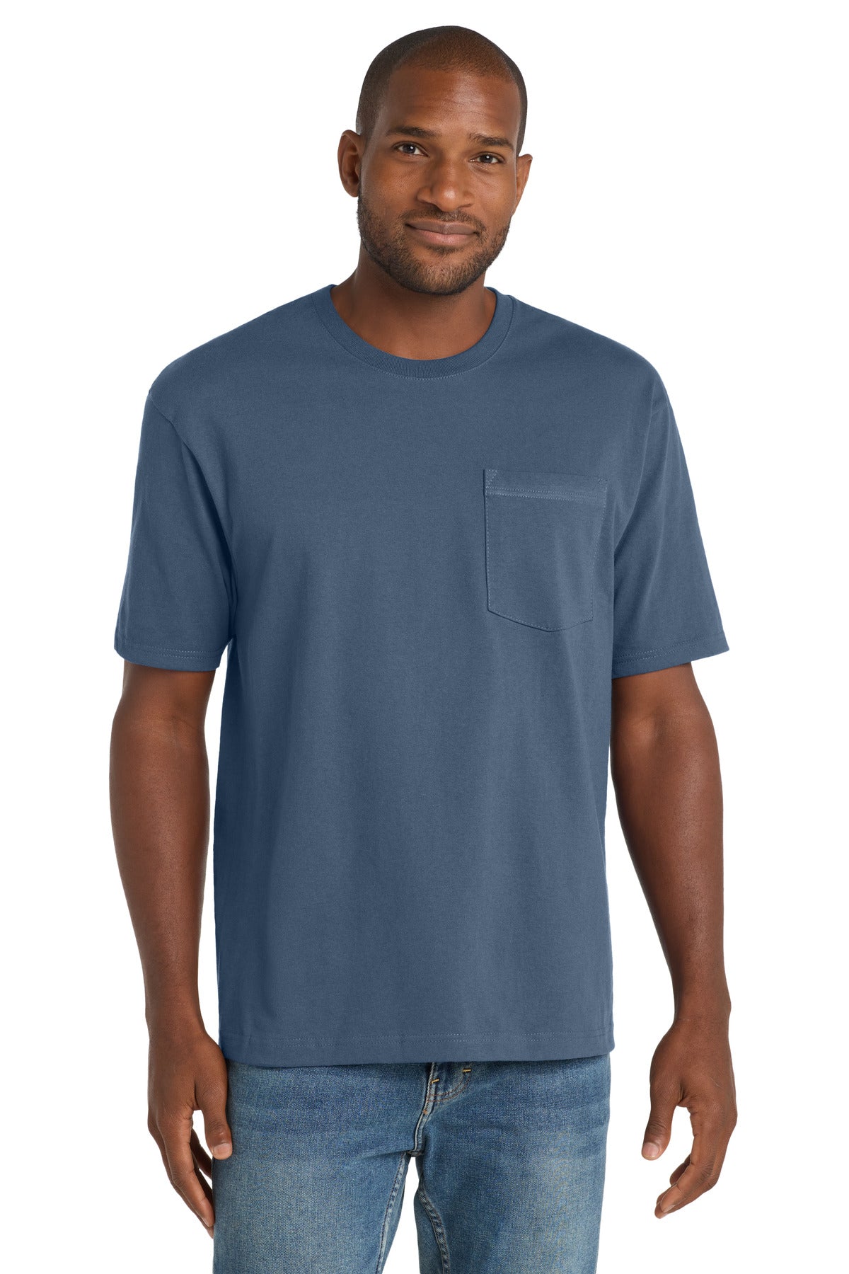 CornerStone  Workwear Pocket Tee CS430 in Regatta Blue