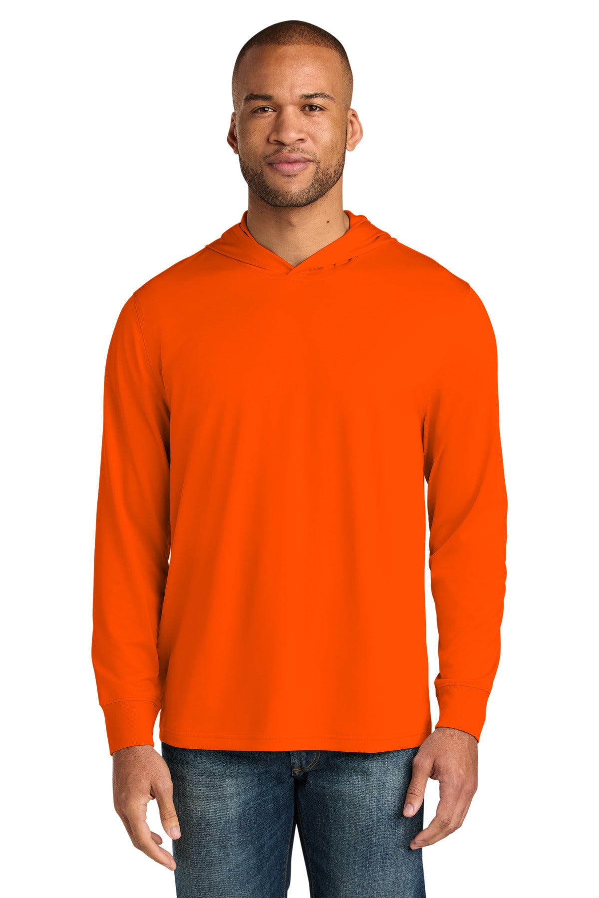 CornerStone Workwear Pro Long Sleeve Hooded Tee CS440LSH in Safety Orange