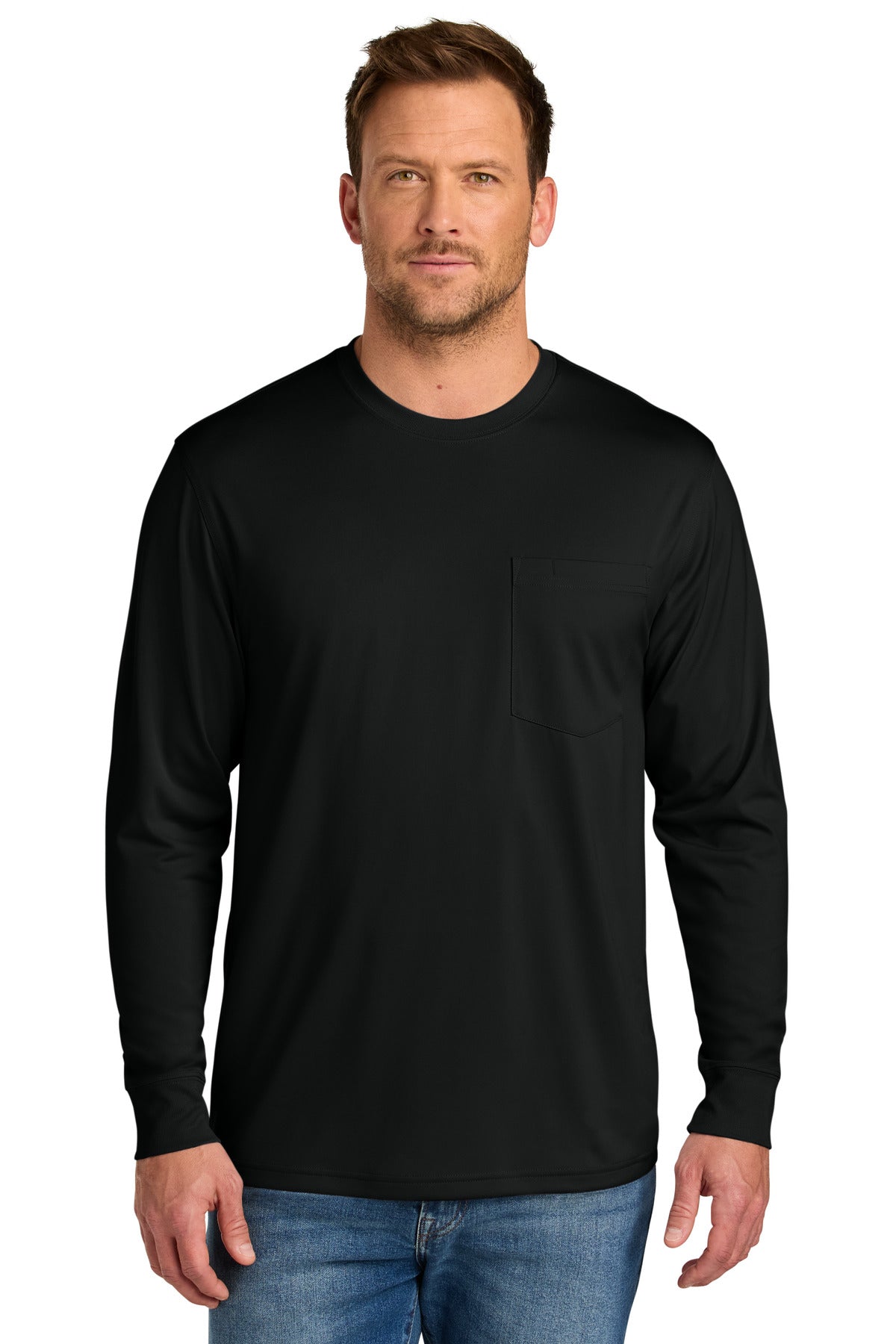 CornerStone Workwear Pro Long Sleeve Pocket Tee CS440LSP in Black