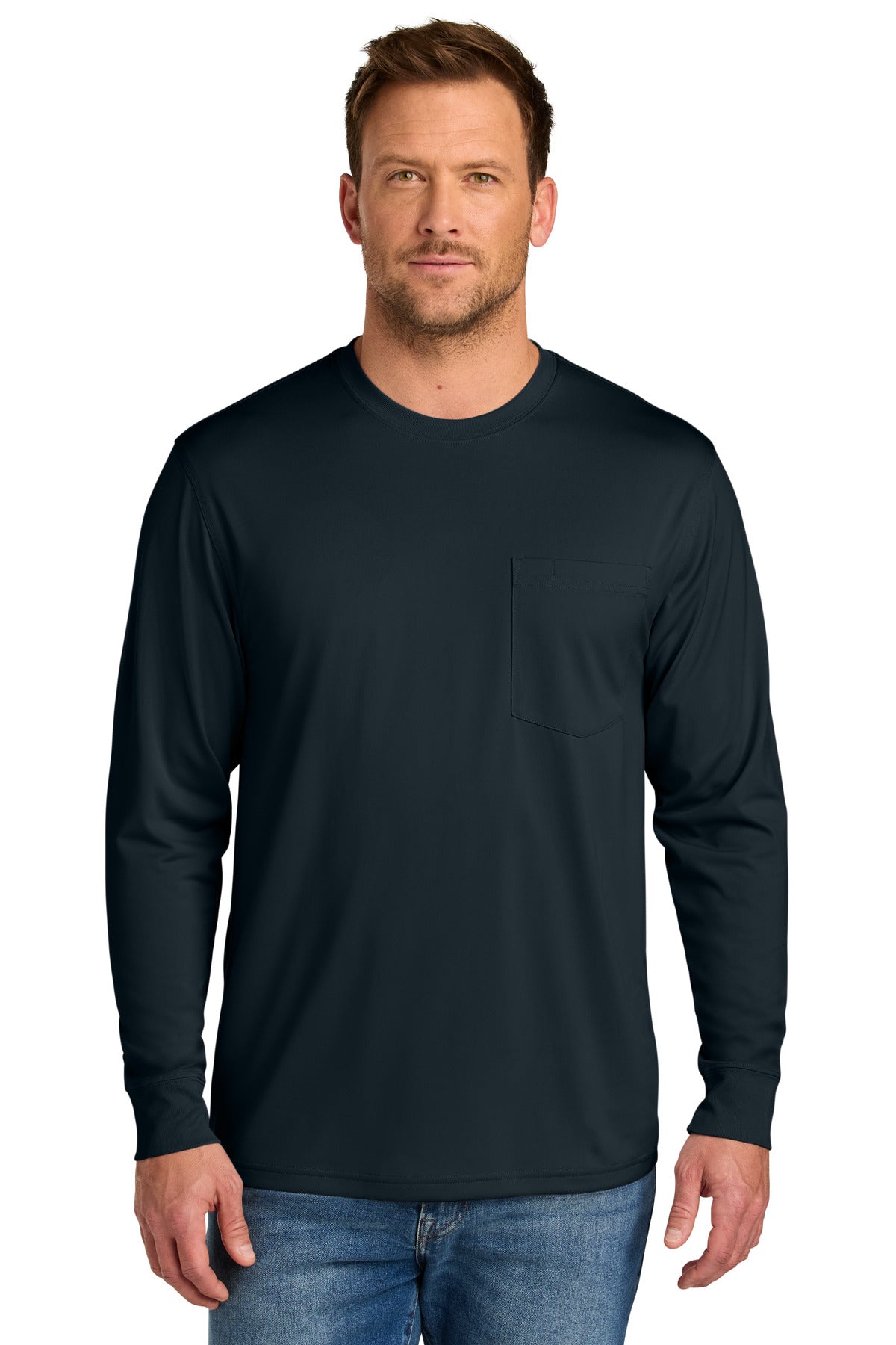 CornerStone Workwear Pro Long Sleeve Pocket Tee CS440LSP in Navy