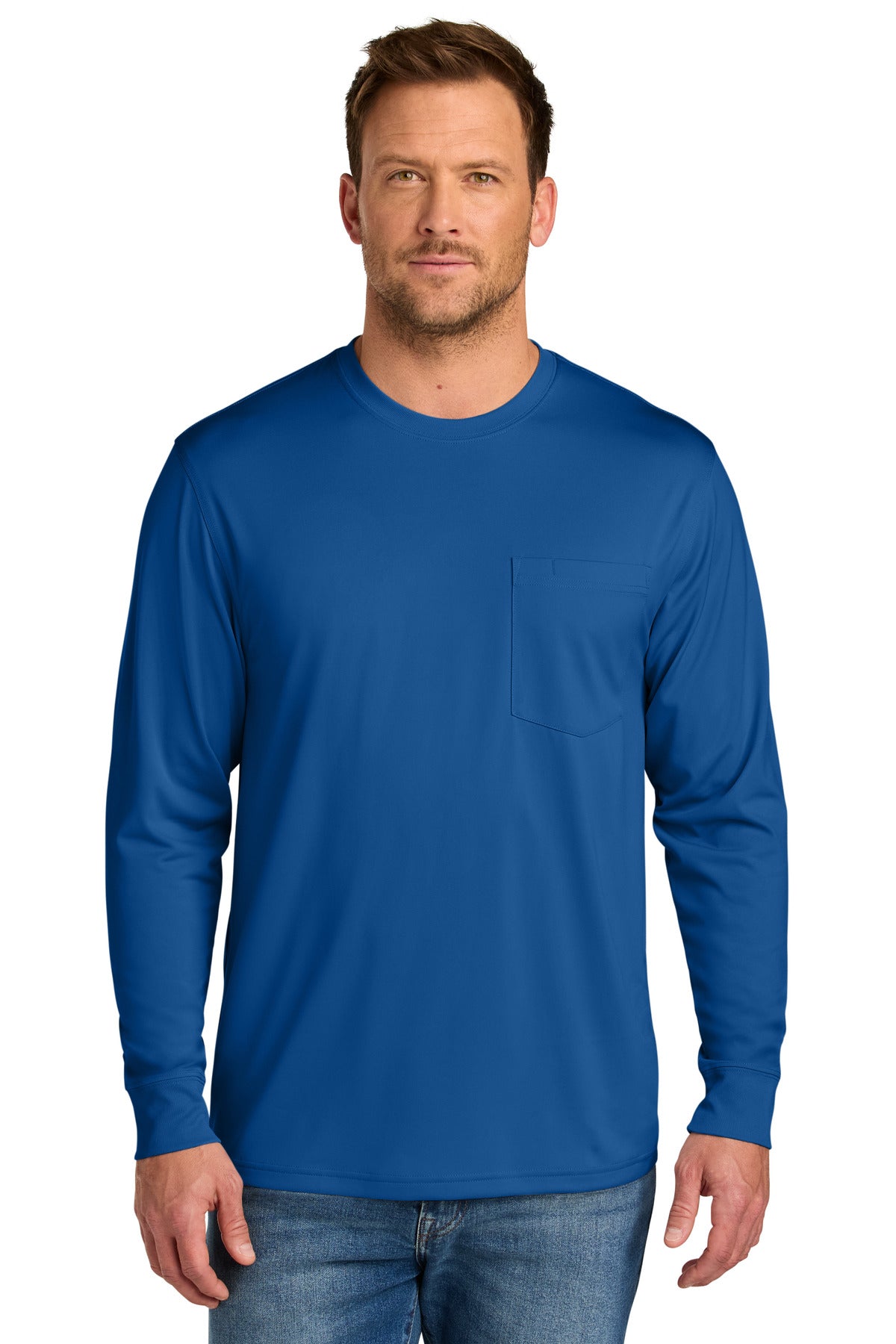 CornerStone Workwear Pro Long Sleeve Pocket Tee CS440LSP in Royal