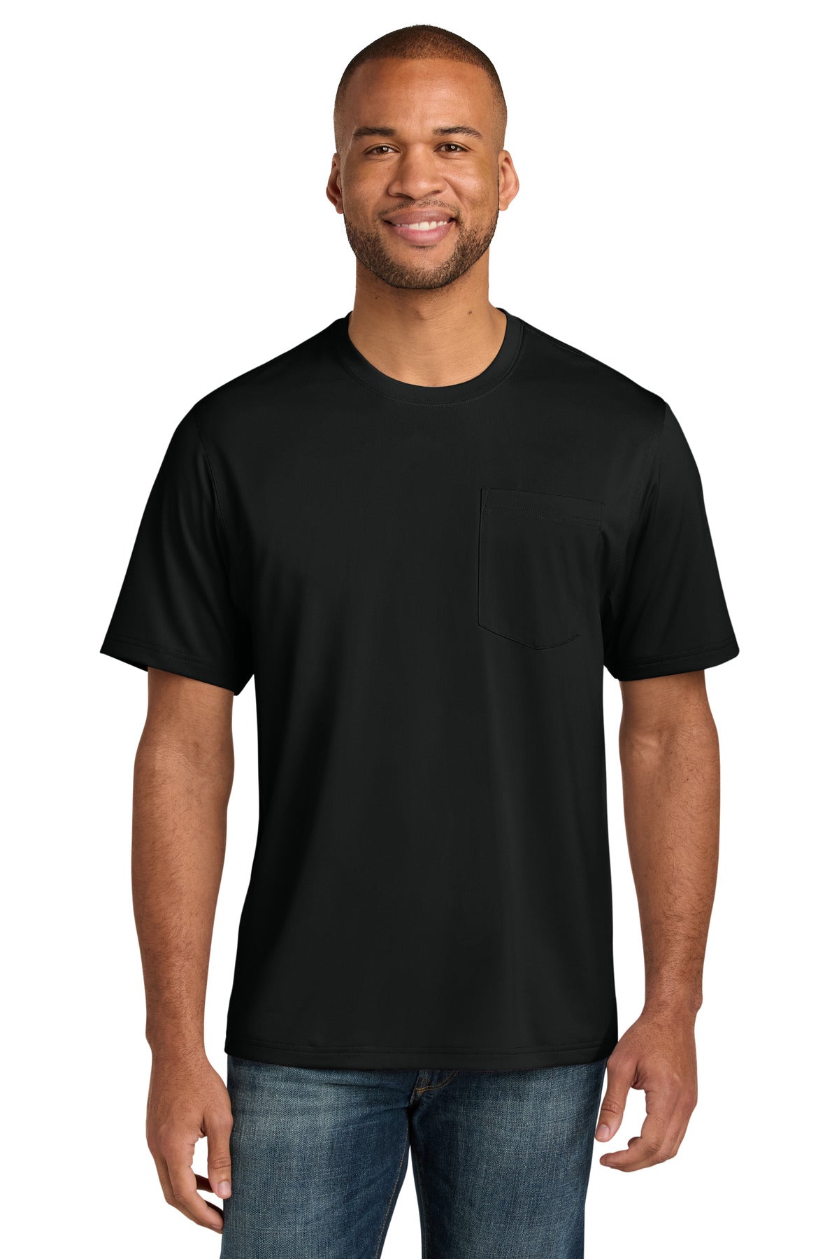 CornerStone Workwear Pro Short Sleeve Pocket Tee CS440P in Black