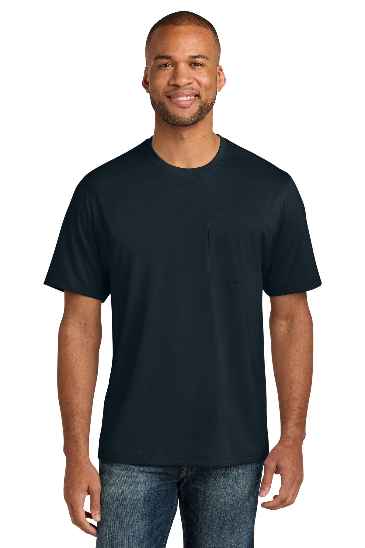 CornerStone Workwear Pro Short Sleeve Pocket Tee CS440P in Navy