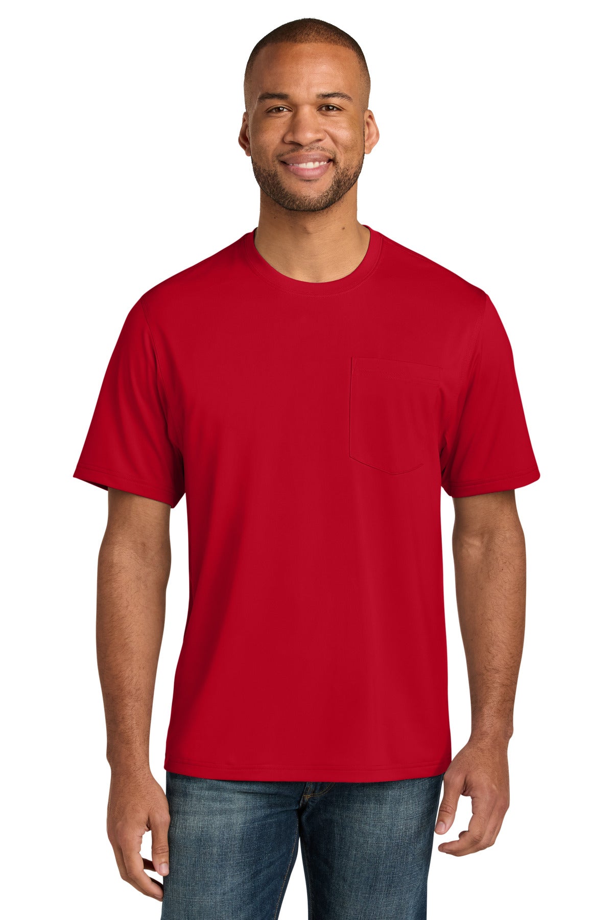 CornerStone Workwear Pro Short Sleeve Pocket Tee CS440P in Red
