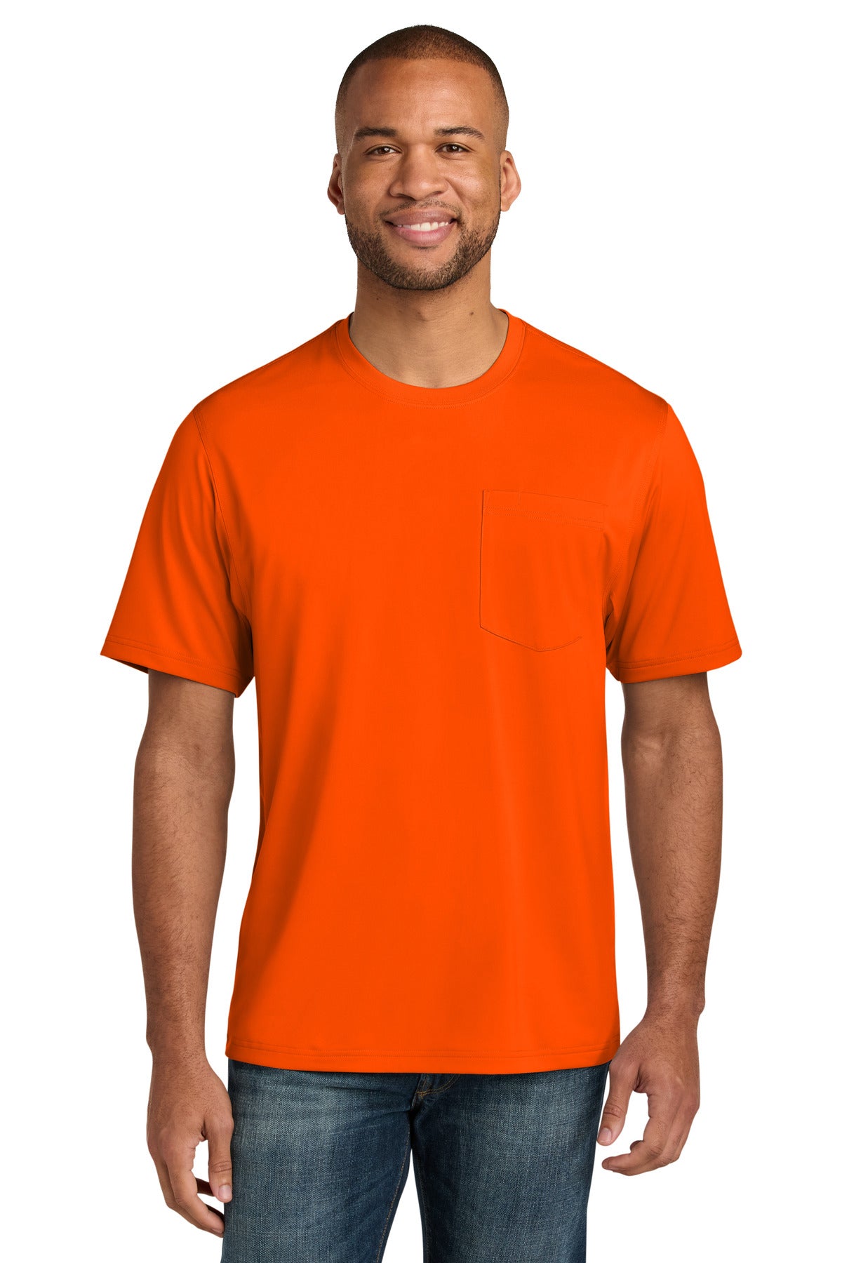 CornerStone Workwear Pro Short Sleeve Pocket Tee CS440P in Safety Orange