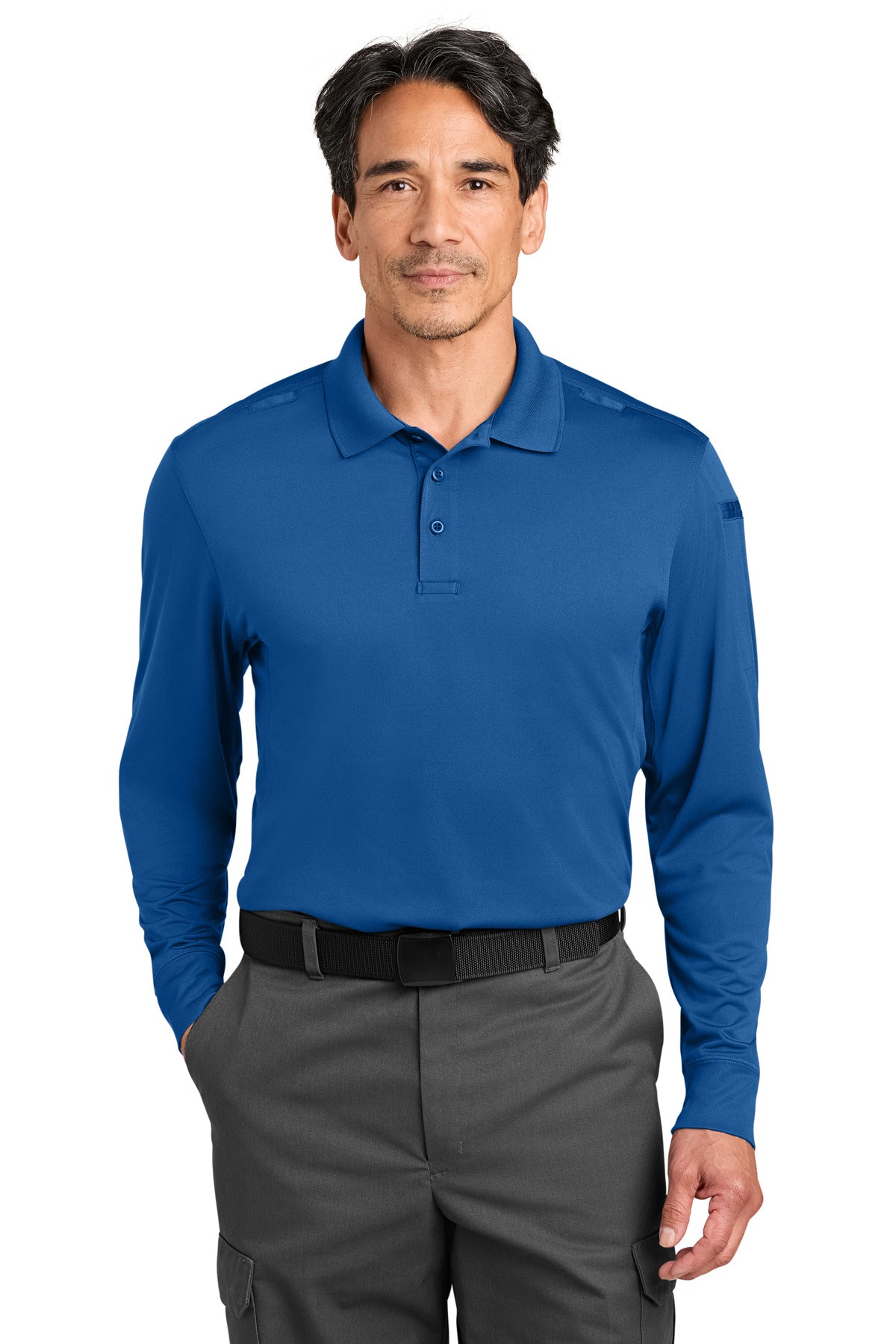 CornerStone Workwear Pro Tactical Long Sleeve Polo CS452LS in Royal