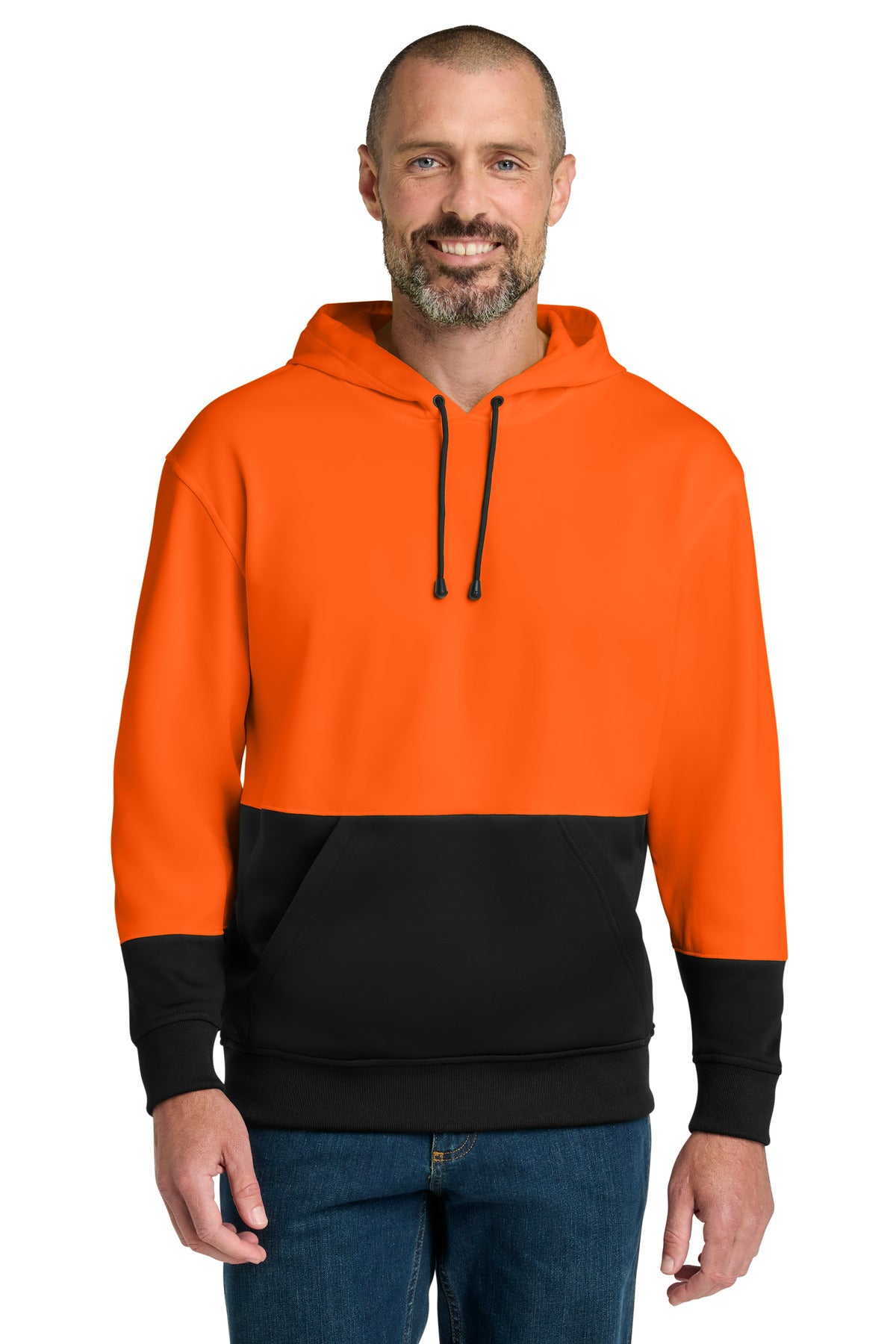 CornerStone Enhanced Visibility Fleece Pullover Hoodie CSF01 in Safety Orange