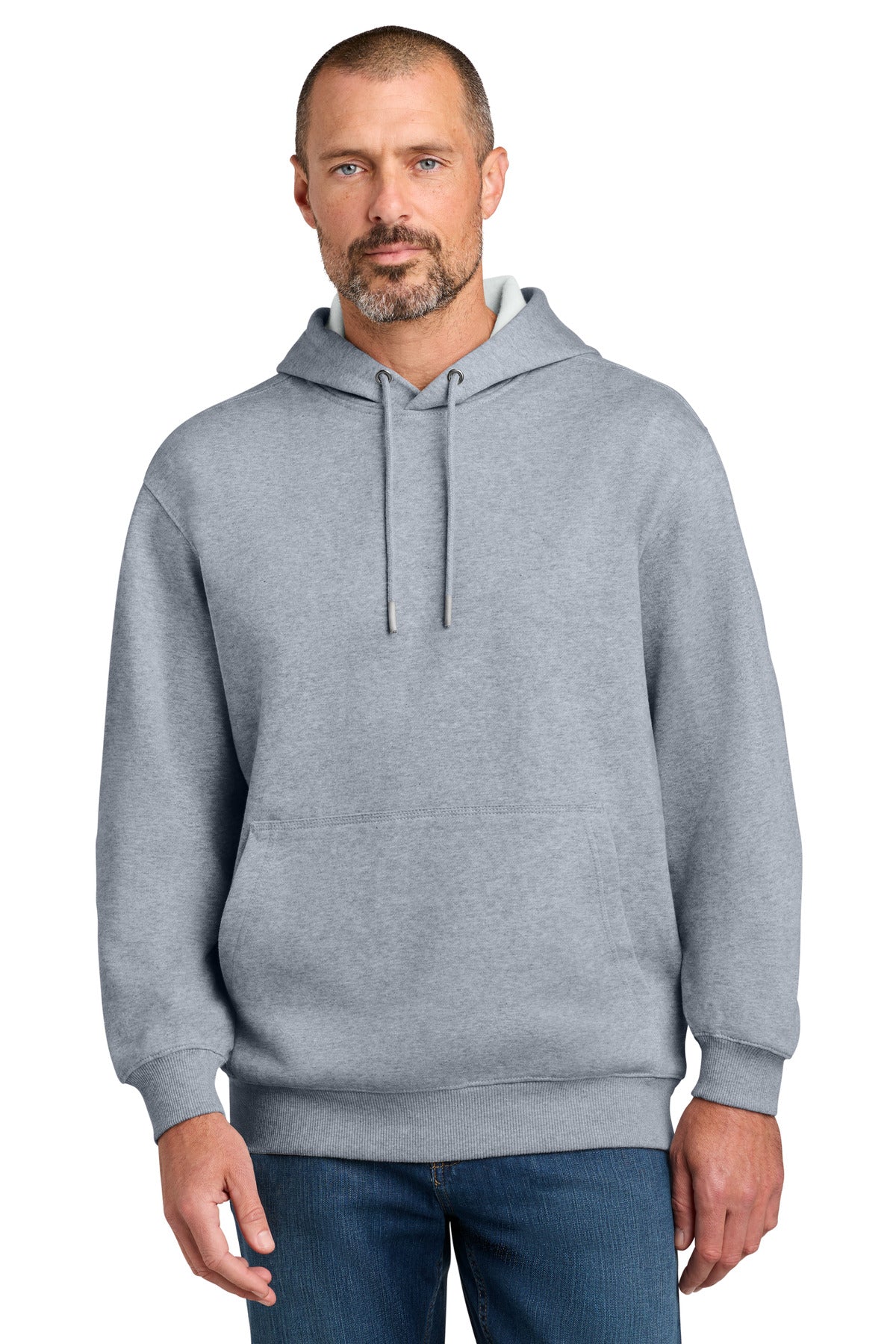 CornerStone Tough Fleece Pullover Hoodie CSF630 in Heather Grey
