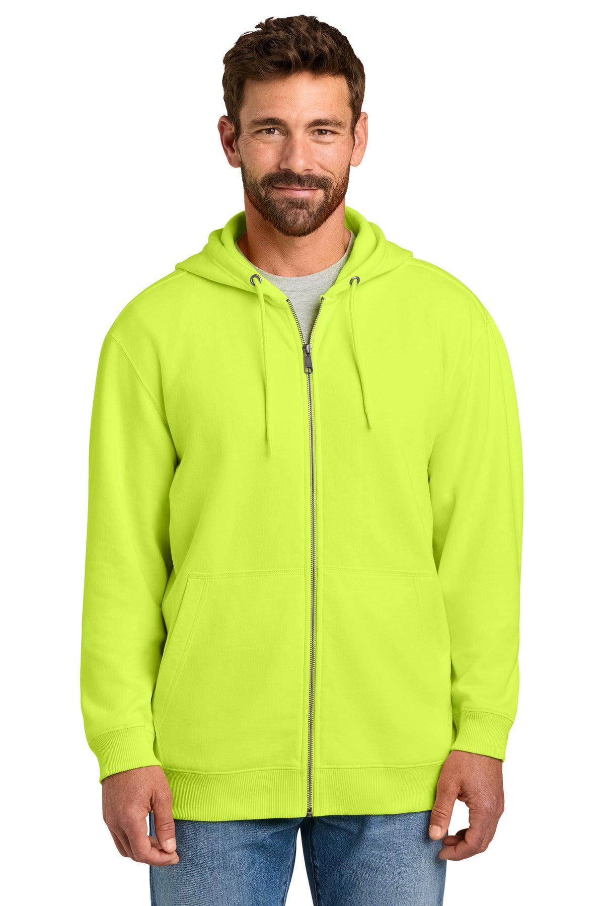 CornerStone Tough Fleece Full-Zip Hoodie CSF631 in Bright Yellow
