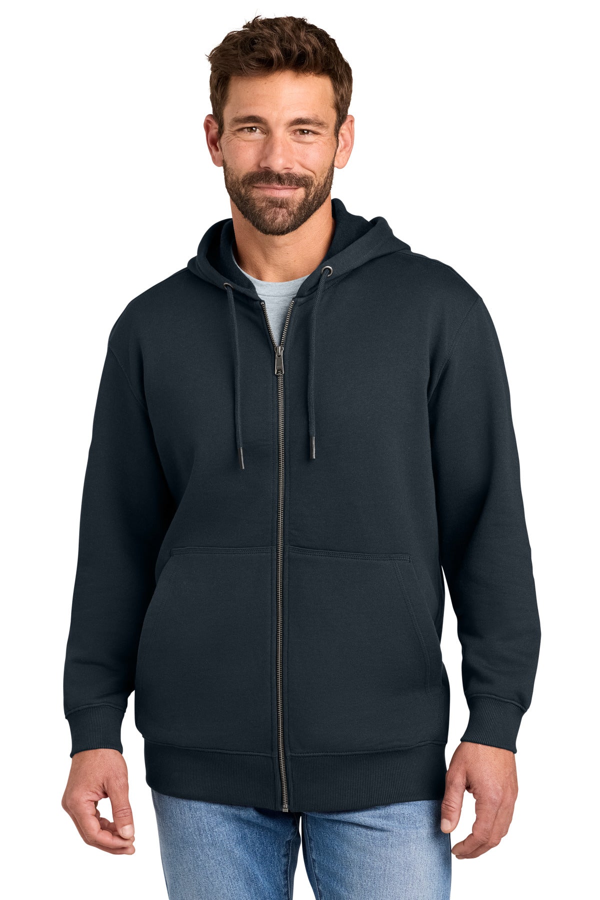 CornerStone Tough Fleece Full-Zip Hoodie CSF631 in Navy