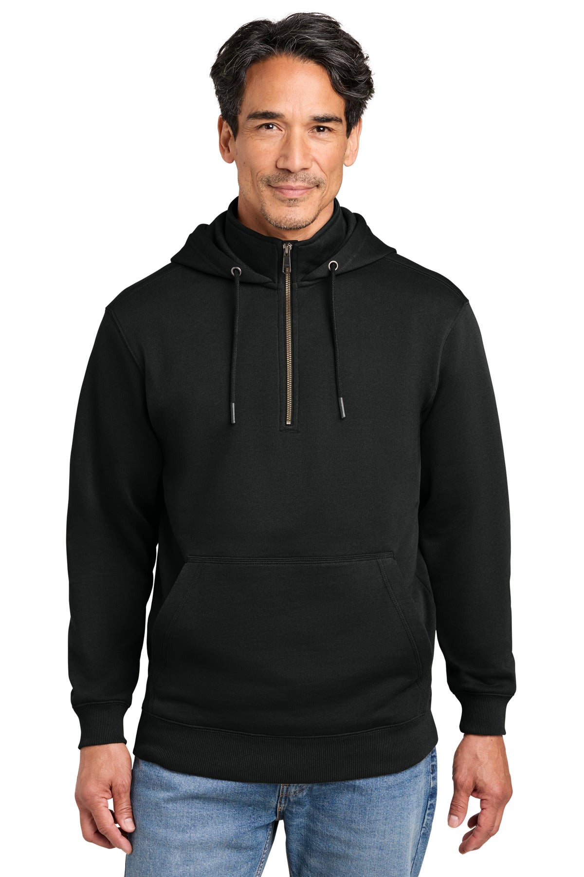 CornerStone Tough Fleece 1/4-Zip Hoodie CSF633 in Black