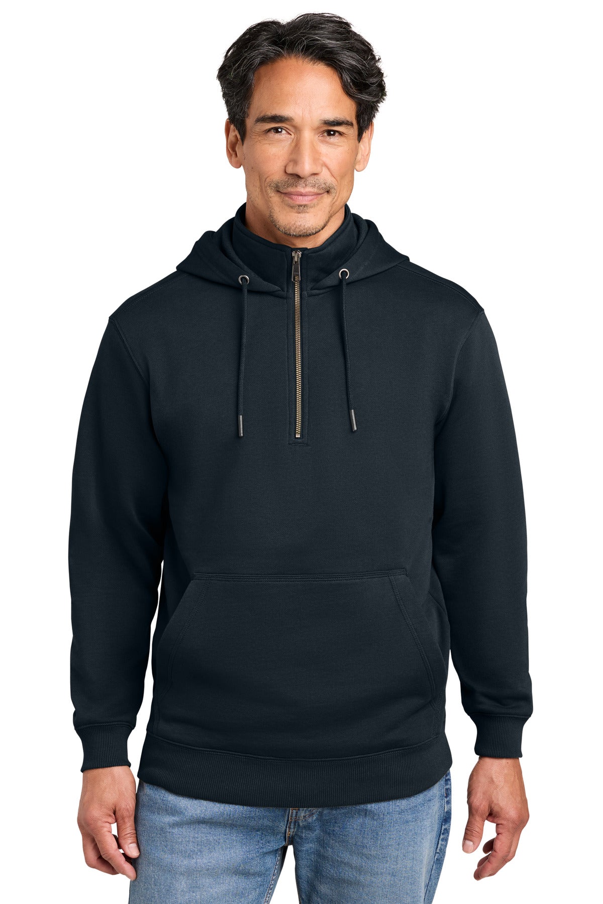 CornerStone Tough Fleece 1/4-Zip Hoodie CSF633 in Navy