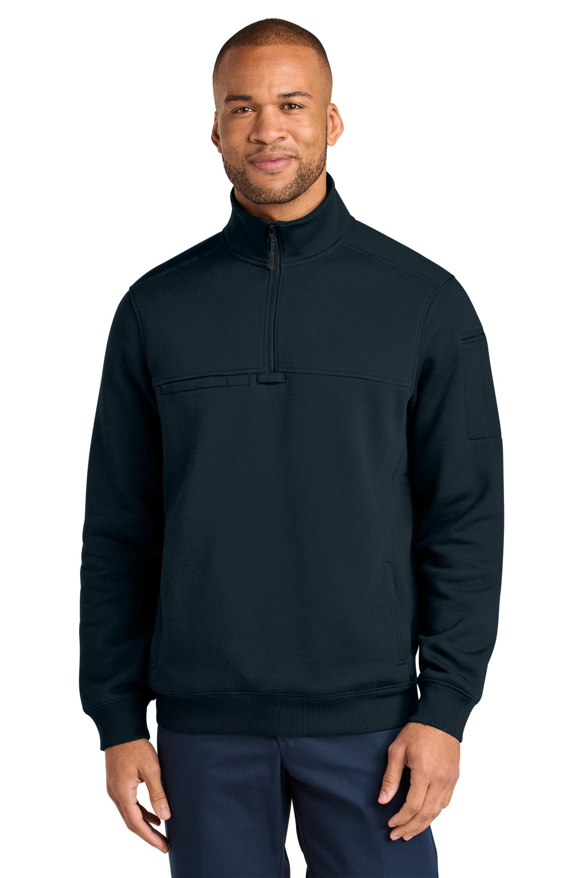 CornerStone 12-Oz. Tough Fleece Job Shirt CSF635 in Navy Blue