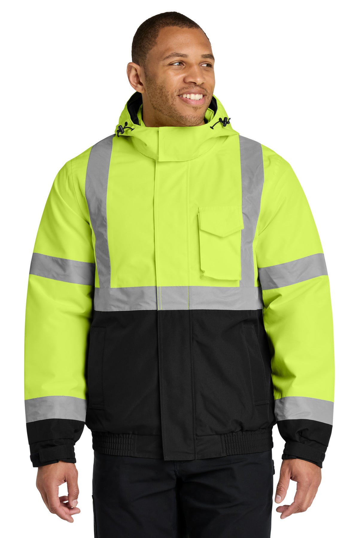 CornerStone ANSI 107 Class 3 Economy Waterproof Insulated Bomber Jacket CSJ500 in Safety Yellow
