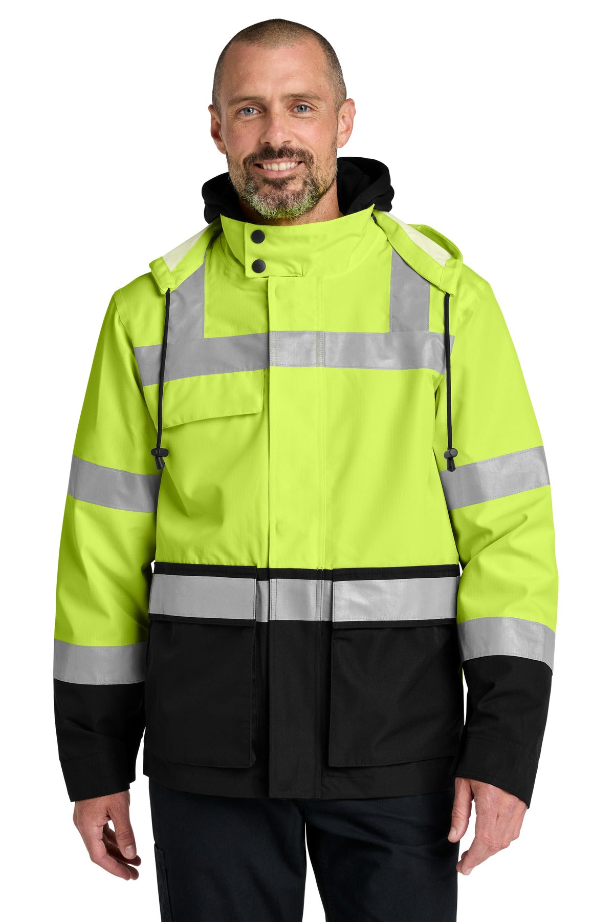 CornerStone ANSI 107 Class 3 Waterproof Ripstop 3-In-1 Parka CSJ502 in Safety Yellow