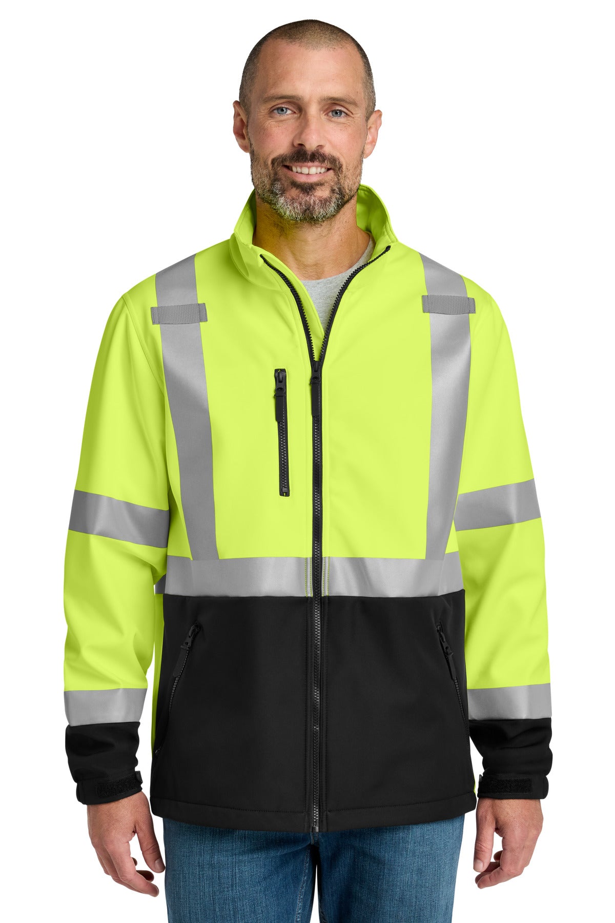 CornerStone ANSI 107 Class 3 Soft Shell Jacket CSJ503 in Safety Yellow