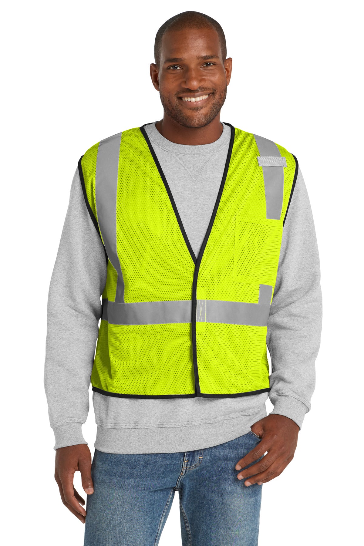 CornerStone  ANSI 107 Class 2 Economy Mesh One-Pocket Vest. CSV100 in Safety Yellow