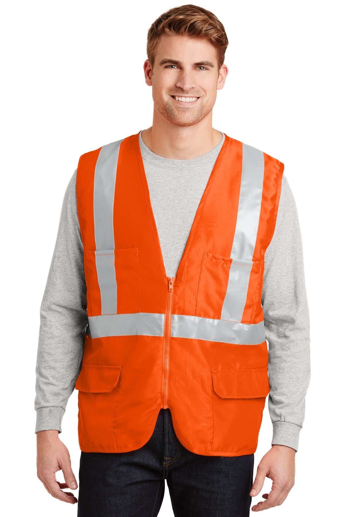 CornerStone - ANSI 107 Class 2 Mesh Back Safety Vest. CSV405 in Safety Orange