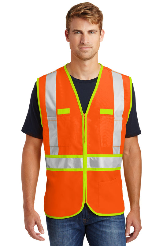 CornerStone - ANSI 107 Class 2 Dual-Color Safety Vest. CSV407 in Safety Orange/ Safety Yellow