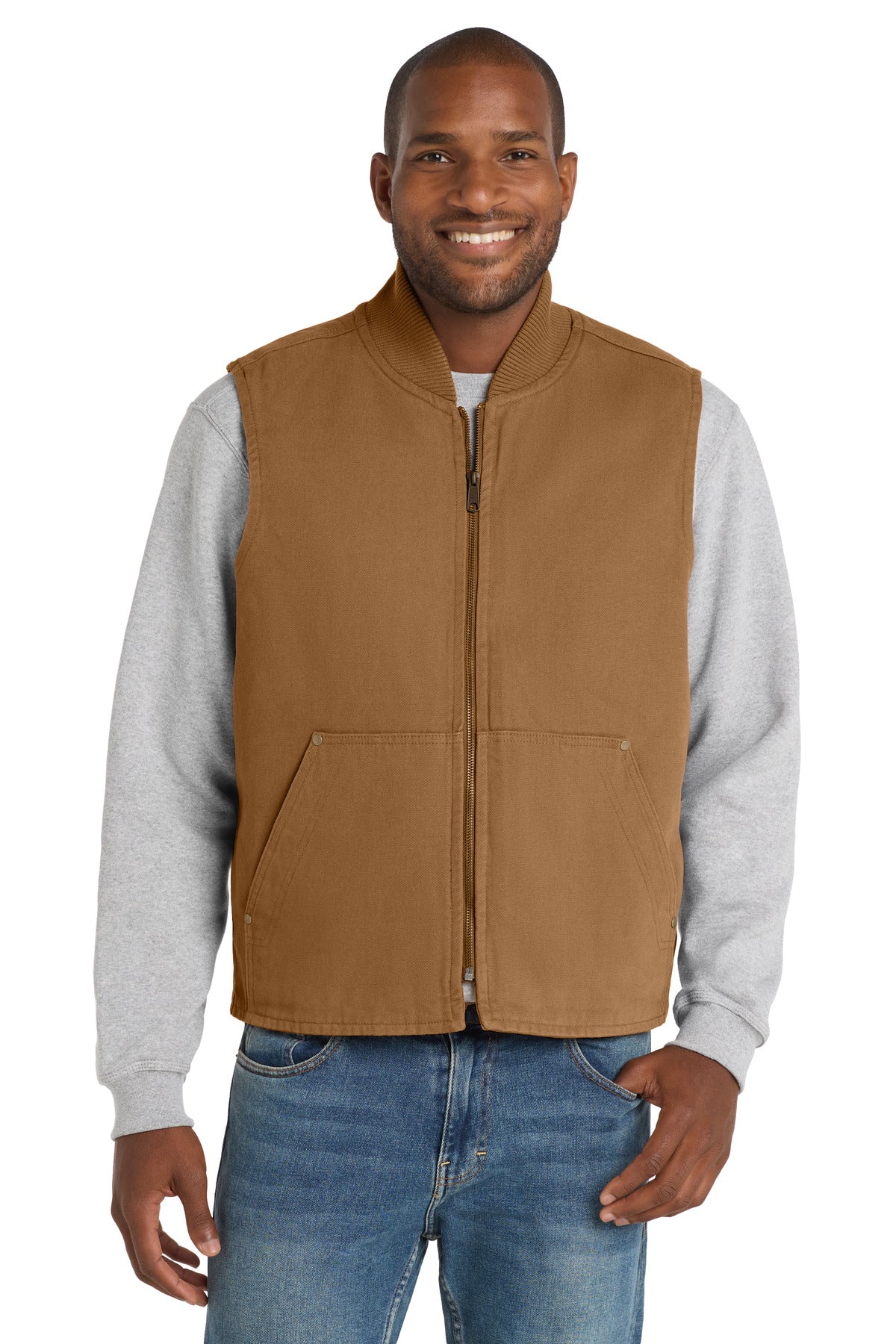 CornerStone Washed Duck Cloth Vest. CSV40 in Duck Brown