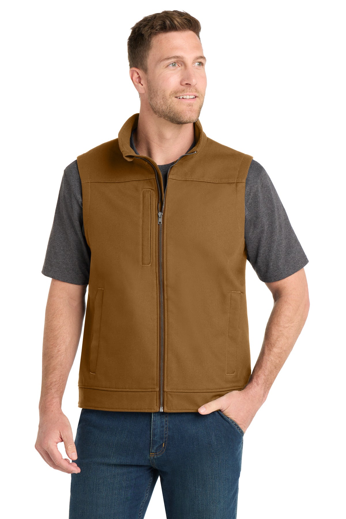CornerStone Duck Bonded Soft Shell Vest CSV60 in Duck Brown