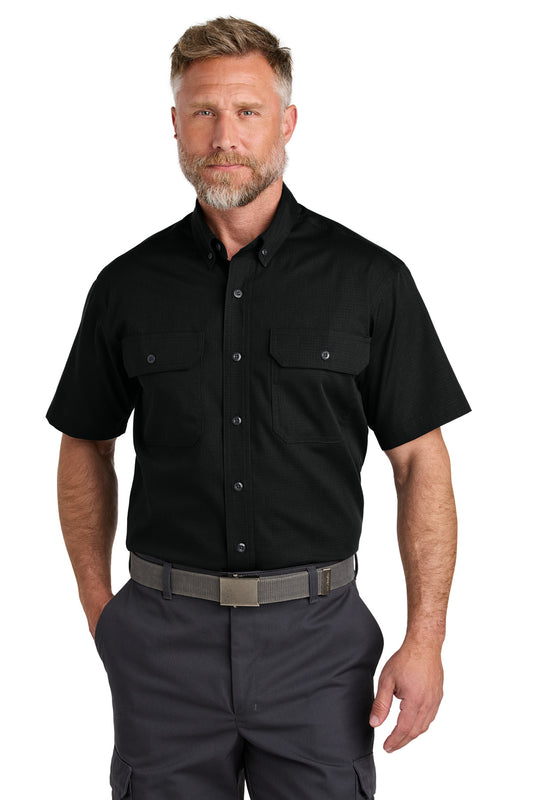 CornerStone Short Sleeve Select Ripstop Shirt CSW175 in Black