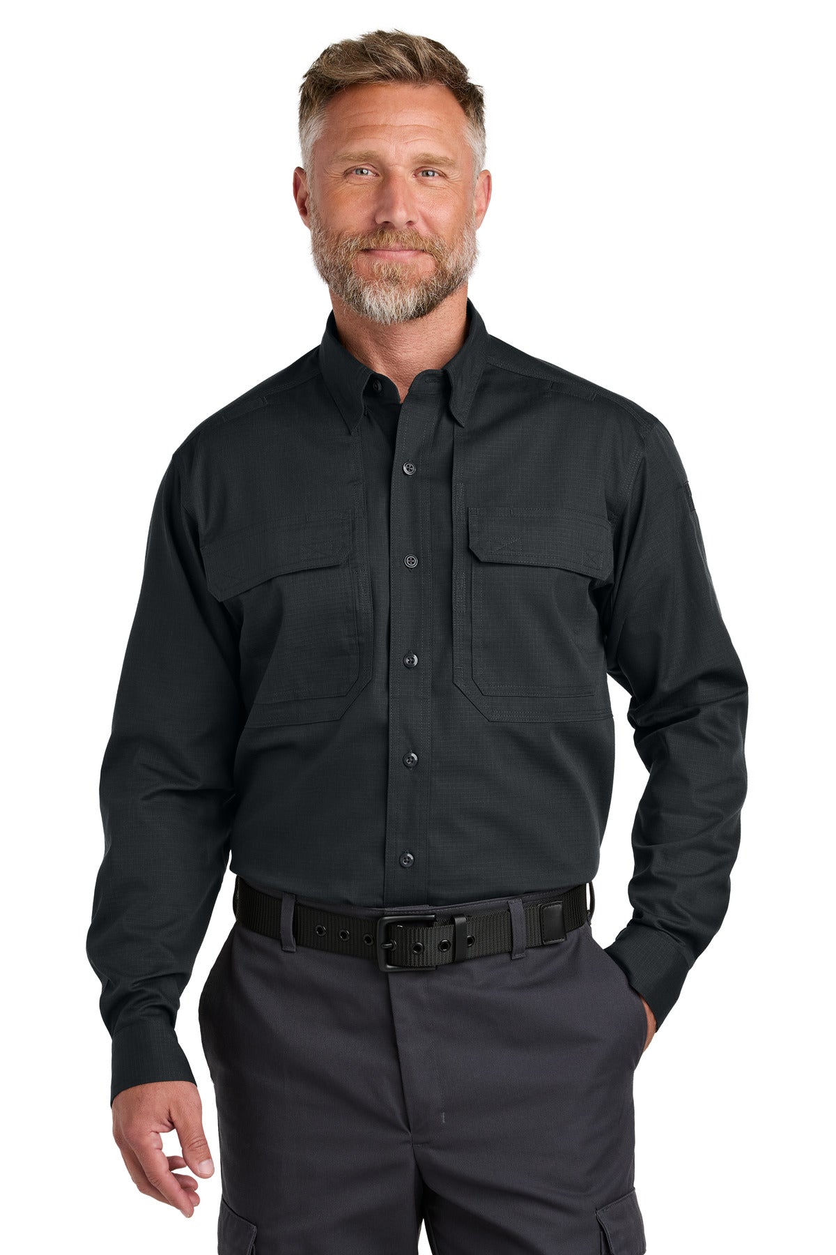 CornerStone Long Sleeve Select Tactical Shirt CSW176 in Echo Steel