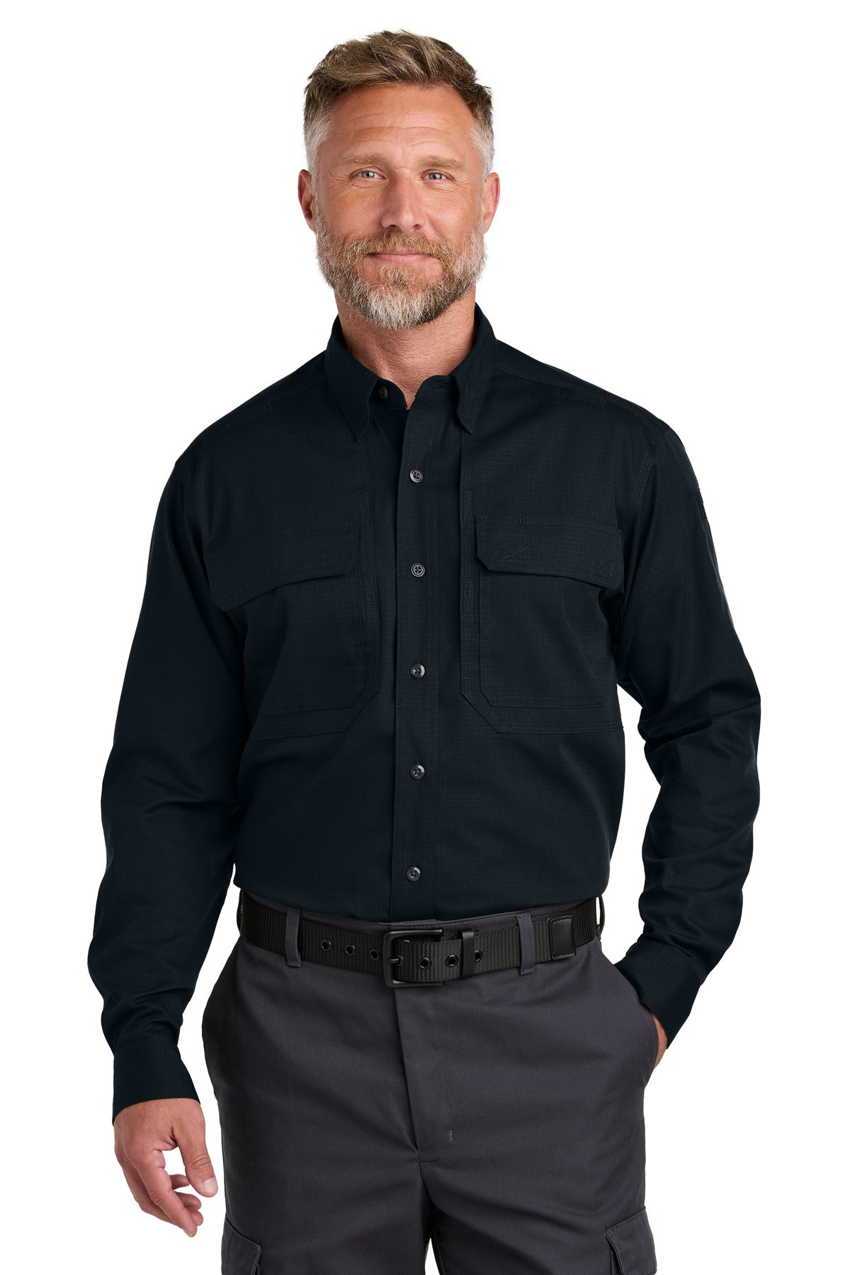 CornerStone Long Sleeve Select Tactical Shirt CSW176 in Navy Blue