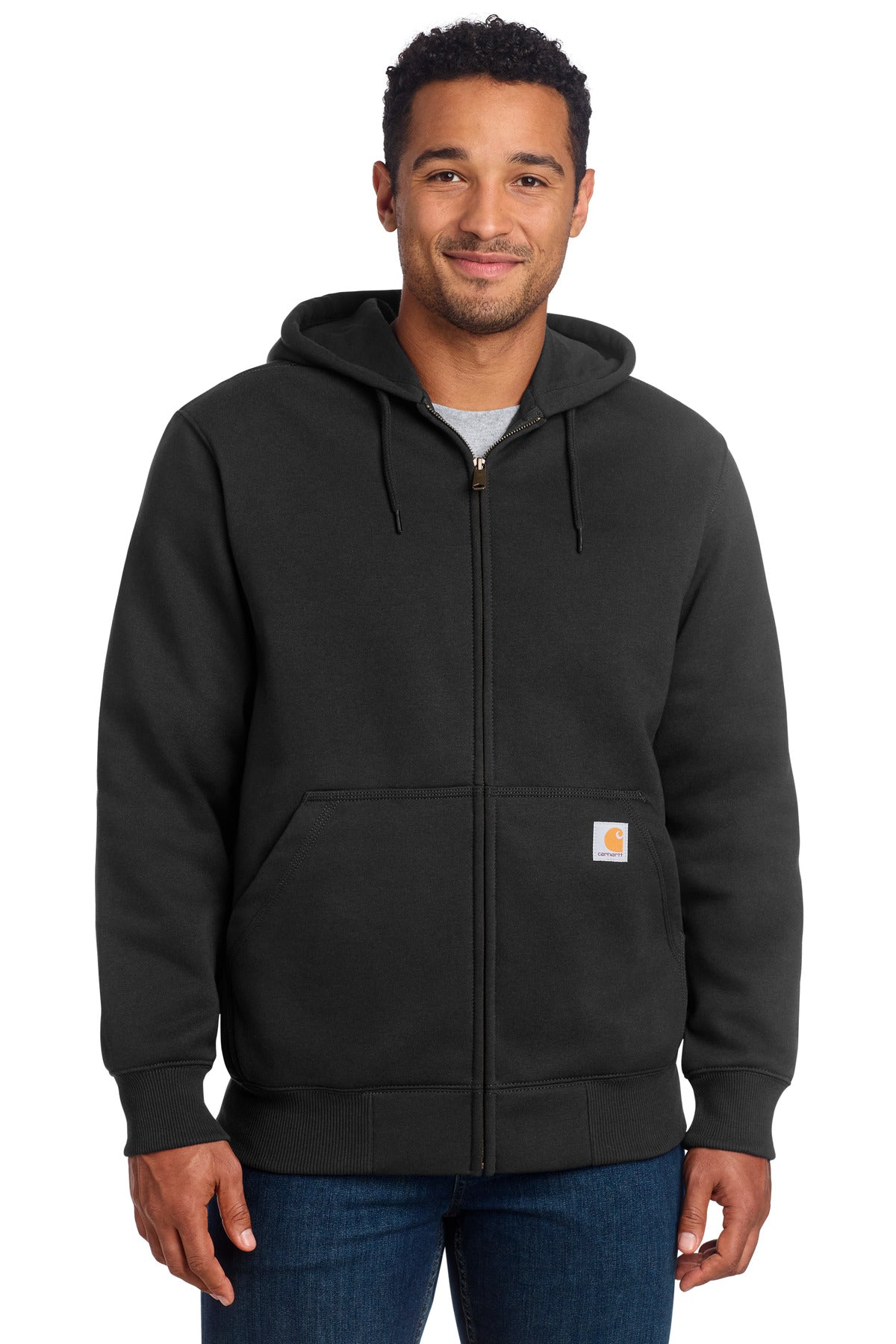 Carhartt  Rain Defender  Paxton Heavyweight Hooded Zip-Front Sweatshirt. CT100614 in Black