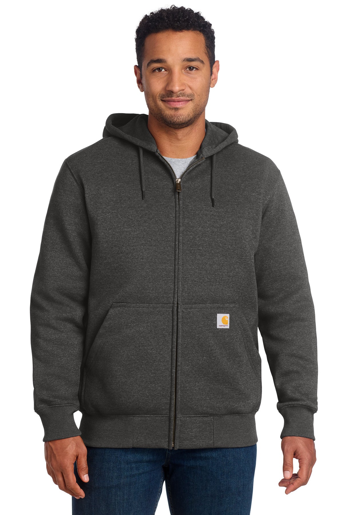 Carhartt  Rain Defender  Paxton Heavyweight Hooded Zip-Front Sweatshirt. CT100614 in Carbon Heather