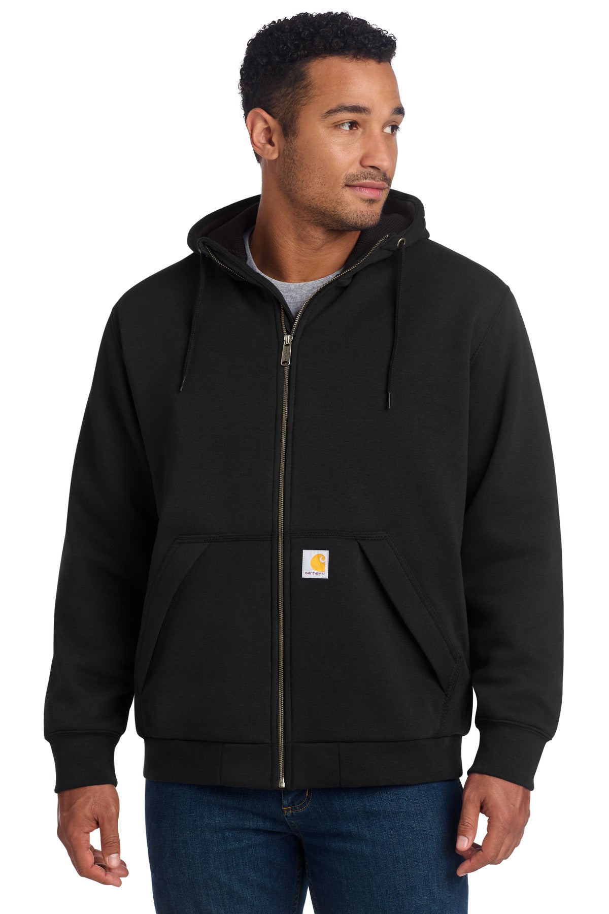 Carhartt Midweight Thermal-Lined Full-Zip Sweatshirt CT104078 in Black