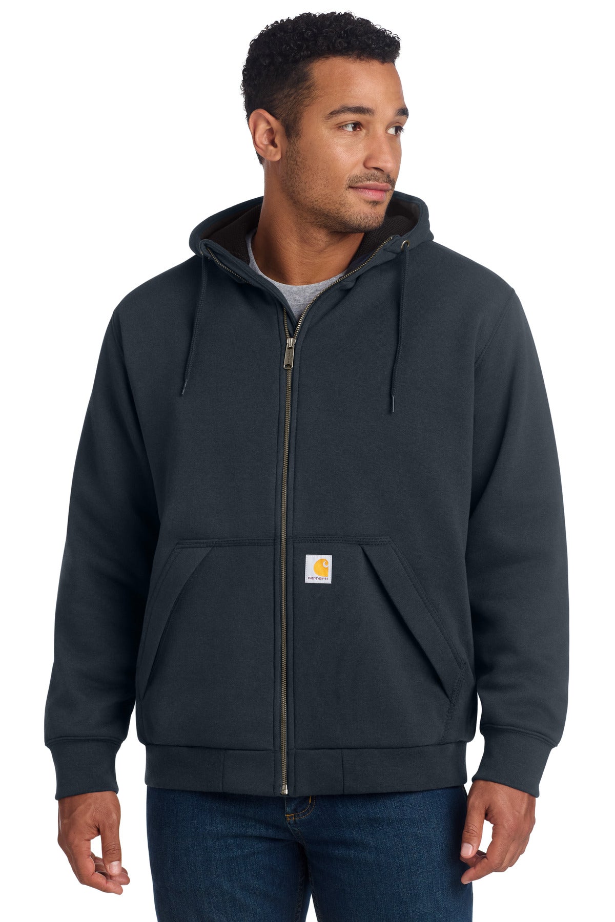 Carhartt Midweight Thermal-Lined Full-Zip Sweatshirt CT104078 in New Navy