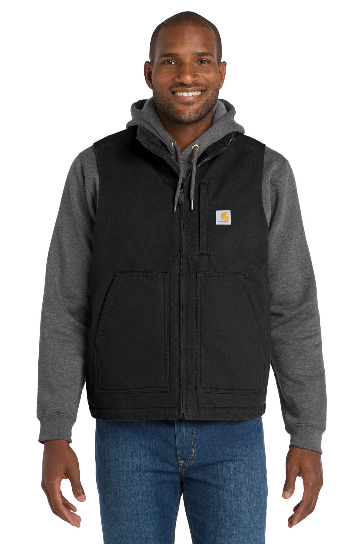 Carhartt Sherpa-Lined Mock Neck Vest CT104277 in Black