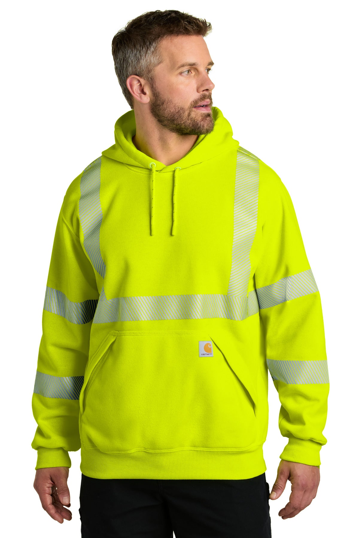 Carhartt ANSI 107 Class 3 Hooded Sweatshirt CT104987 in Brite Lime